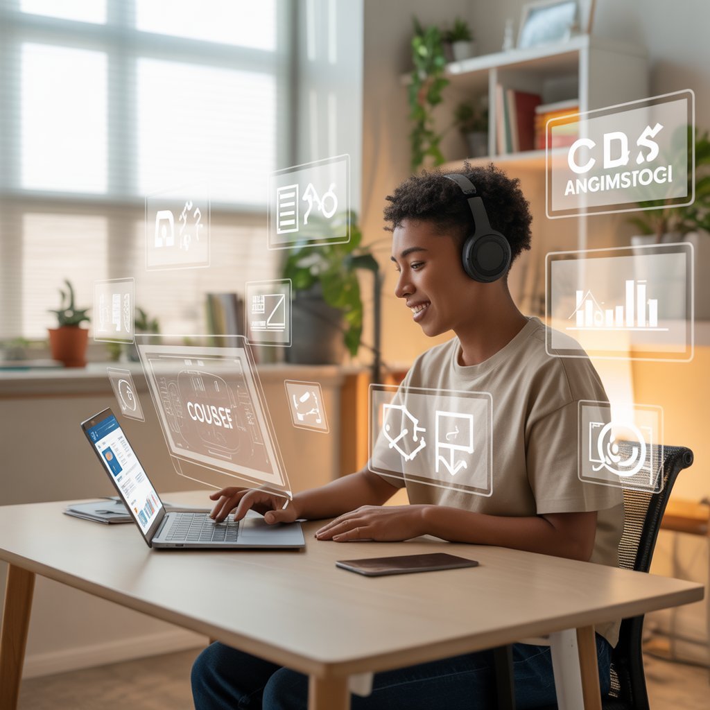 Student earning passive income while studying at home